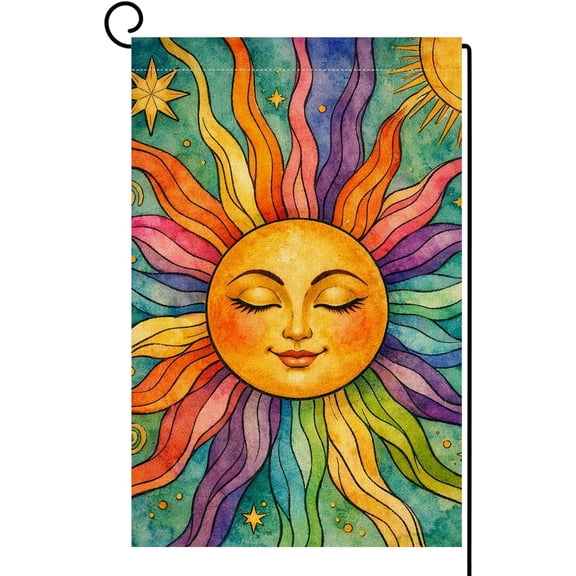 Summer Sunshine Garden Flag 12x18 Vertical Double Sided Welcome Spring Farmhouse Holiday Outside Decorations Burlap Yard Flag