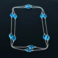 thumbnail image 2 of Swiss Blue Topaz 925 Sterling Silver Jewelry Oval Gemstone Necklace 36" VJ 256, 2 of 4