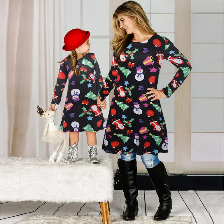 Family Christmas Printed Tunic Dress Walmart