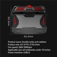 thumbnail image 3 of Becaristey Laptop Cooler Adjustable Notebook Air-flow Cooling Pad Lighting Base Computer Powerful Tools Accessory Replaced Part No.2, 3 of 6