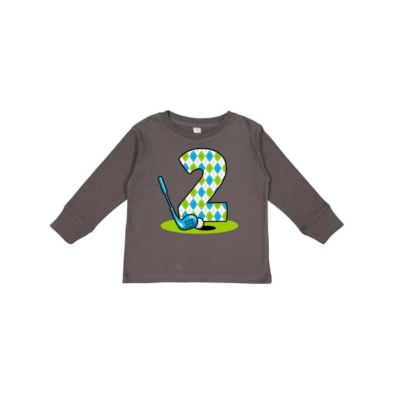 Inktastic Argyle Golf 2nd Birthday Boys Long Sleeve Toddler T-Shirt
