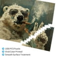 thumbnail image 3 of 1000 PCS Cigar Polar Bear 1000 Piece Jigsaw Puzzle For Adults,Vintage Style Animal Wooden Puzzle As Home Decor,Great For Relaxation And Display For Puzzle Enthusiast,Adults Puzzle, 3 of 6