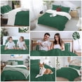 thumbnail image 5 of 3 Piece Pure Olive Green Duvet Cover Set Queen Size, Microfiber Comforter/Quilt Cover with Corner Ties and 2 Pillowcases, Simple Solid Color All Season Soft Bedding with Zipper Closure, 5 of 8