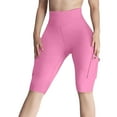 thumbnail image 6 of YOTMKGDO Womens Shorts Biker Shorts Women High Waisted Short Leggings Knee Length Womens Gym Workout Long Shorts, Pink Medium, 6 of 7
