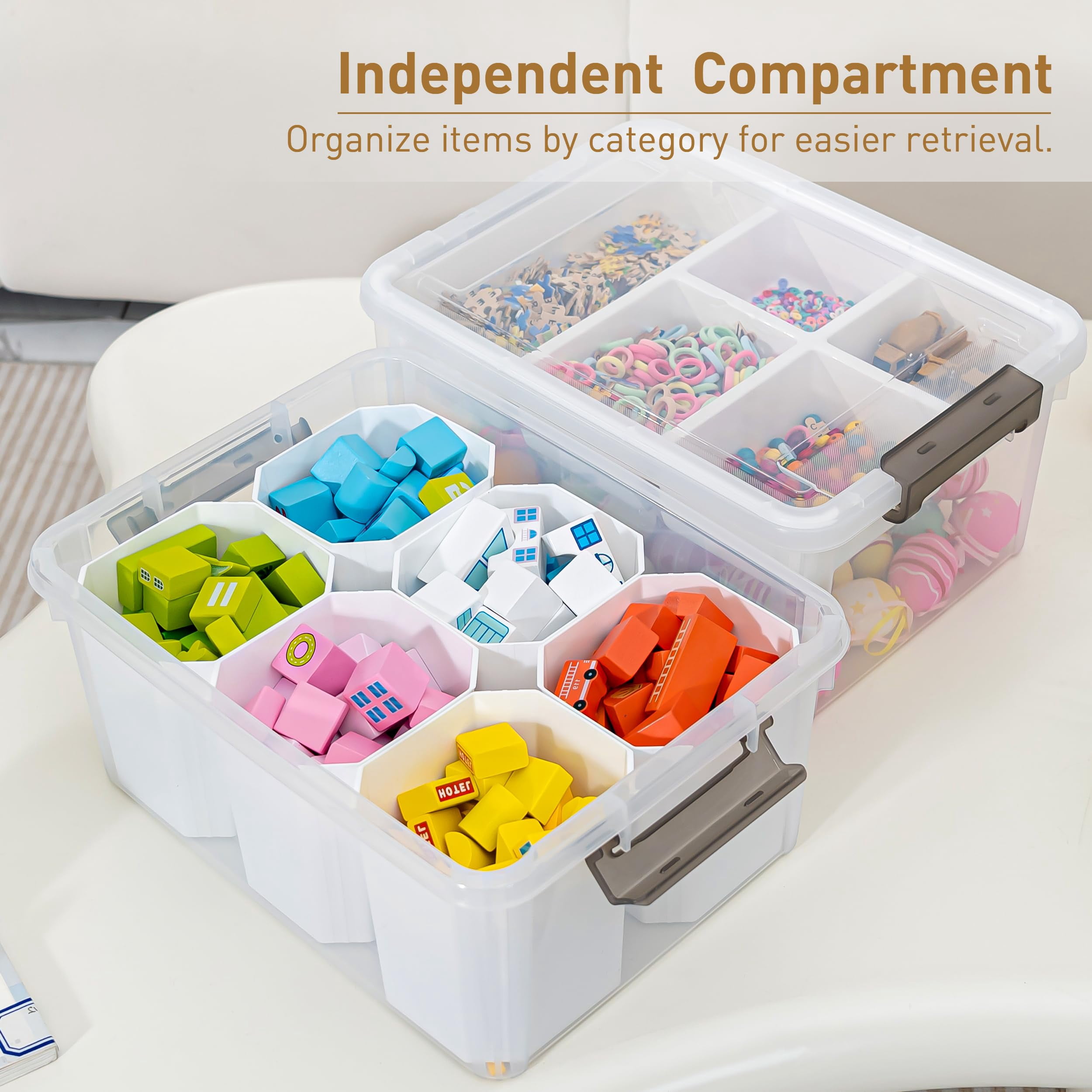 Craft Organizers  2 Pack-17 Qt Clear White