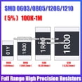 thumbnail image 2 of 100 Uds 0603 0805 1206 1210 2010 2512 resistencia SMD 5% valores de resistencia comunes 100K-1M 220K 470K 510K resistencias de alta precisión, 2 of 4