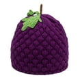 thumbnail image 3 of Milageto Y2K Beanie for Women Anime Aesthetic Warm Costume Accessories Crochet Beanie Purple Grape Hat, 3 of 7