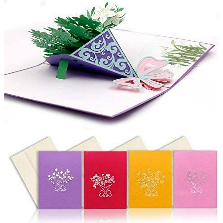 UKKQES Funny Happy Birthday Pop Up Card, Sweet 3D Birthday Gift Box For Adults And Kids With Envelopes, Unique Handmade Foldable Celebration Cards For