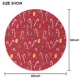 thumbnail image 6 of Red Christmas Candy Cane Pattern Round Tablecloth 60"x60",Wrinkle Wipeable Table Cloth for Kitchen Dining Room Picnic Patio Party, 6 of 6