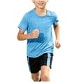 thumbnail image 2 of Miqool Boys 2-Piece Summer Athletic Sets Quick Dry Short Sleeve Elastic Waist Shorts Lightweight Sports Sets 1-15 Years, 2 of 9