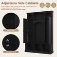 thumbnail image 6 of Luckynote Modern All-in-One Hall Tree with Adjustable Shelves, Classic Arched Farmhouse Storage Bench with Dual Side Cabinets, Elegant Entryway Organizer with 7 Hooks for Mudroom, Hallway, Black, 6 of 15