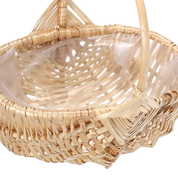 Vintage Wicker Woven Flower Basket with Handle, Multi-Functional Garden Basket for Floral Arrangements, Picnic, Fruit, and Home Decoration