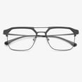 thumbnail image 3 of Black Rimmed Aviator-style Square Reading Glasses 3.00 for Men, Blue Light Blocking Metal Readers +3.00, Fashion Classic Presbyopia Glasses +300 strength, 3 of 7