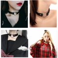 thumbnail image 2 of nipocaio PU Simili Cuir Gothique Punk Choker Collier Court avec Connecteur en Forme de Coeur (Noir), 2 of 5