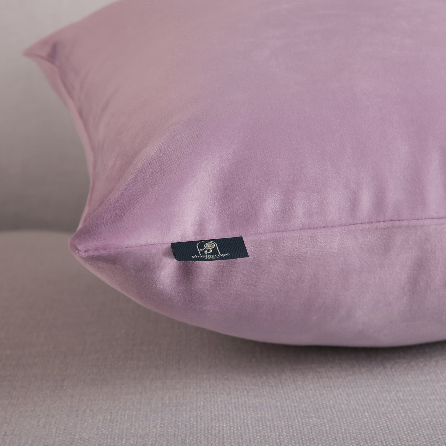 Phantoscope Soft Silky Velvet Series Decorative Throw Pillow, 20" x 20", Pink Purple, 1 Pack