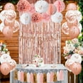 thumbnail image 2 of Upgraded Rose Gold Pink Birthday Party Decorations with Happy Birthday Banner,Curtains, Butterfly Wall,Circle Dots Garland,Tissue Pompoms,Paper Tassels Garland for Women Birthday Party Decorations, 2 of 6