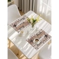 thumbnail image 5 of Rustic Star Brown Placemats Set of 6, Vintage Plants Berry Wooden Grain Placemats for Dining Table, Place Mats for Kitchen Tabletop, Waterproof Wipeable Dining Table Mats Set, 5 of 9