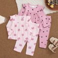 thumbnail image 2 of TOWED22 Little Girls Clothes 4Pcs Girls Outfits Pullover Graphic Graphic Pants Set Fall Winter Clothes Loungewear Set,18-24 M, 2 of 6