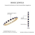 thumbnail image 5 of Rosec Jewels Lab Created Blue Sapphire Eternity Ring with Diamond for Women (AAAA Quality), 10K Yellow Gold, US 8.00, 5 of 6