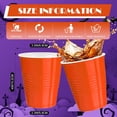 thumbnail image 4 of JJEAN-120 pcs 12 oz Orange plastic cups Halloween plastic Disposable cups orange Party Cups for drinking Tastings served Snacks Barbecues Picnics, 4 of 4