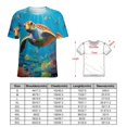 thumbnail image 2 of Nautical Green Sea Turtles Women's Short Sleeve Tops Casual Blouses T Shirt, 2 of 6