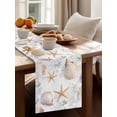 thumbnail image 3 of Nautical Vintage Sea Creatures Table Runner 13x90in Non-Slip Cotton Linen Table Runners, Ocean Shells Starfish Dresser Scarves TableRunner for Dinner Kitchen Dining Wedding Party, 3 of 9