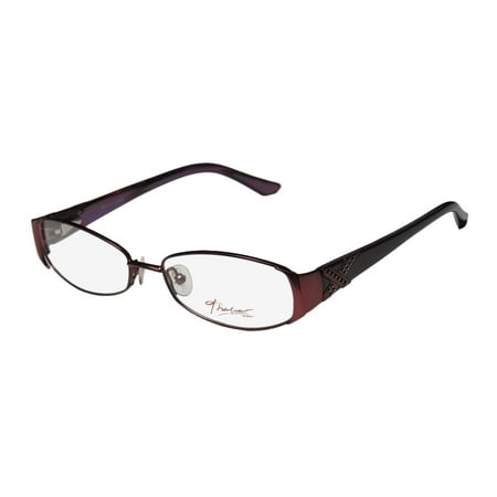 New Thalia Agata Womens/Ladies Designer Full-Rim Merlot / Plum Collectible Contemporary Optical Frame Demo Lenses 52-15-135 Spring Hinges Eyeglasses/Eyeglass Frame