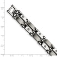 thumbnail image 5 of Stainless Steel Brushed & Polished with 14k White Gold & Diamonds Bracelet, 5 of 5