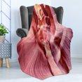 thumbnail image 4 of Arizona Soft Flannel Fleece Blanket, Famous Antelope Canyon at USA Southwest Riverbed Sandstone Rocks Image, Cozy Plush for Indoor and Outdoor Use, 50" x 60", Dried Rose Pink Coral, by Ambesonne, 4 of 5