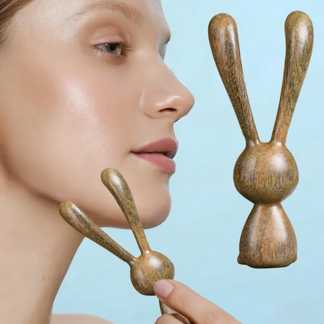 KTTECTOA Long-Eared Rabbits Massage Ornament Home Wooden Massage Tool for Body Acupoints and Head Meridians Personalized RabbitShaped Nasal Scraper Clearance Easter Gifts Canada Days