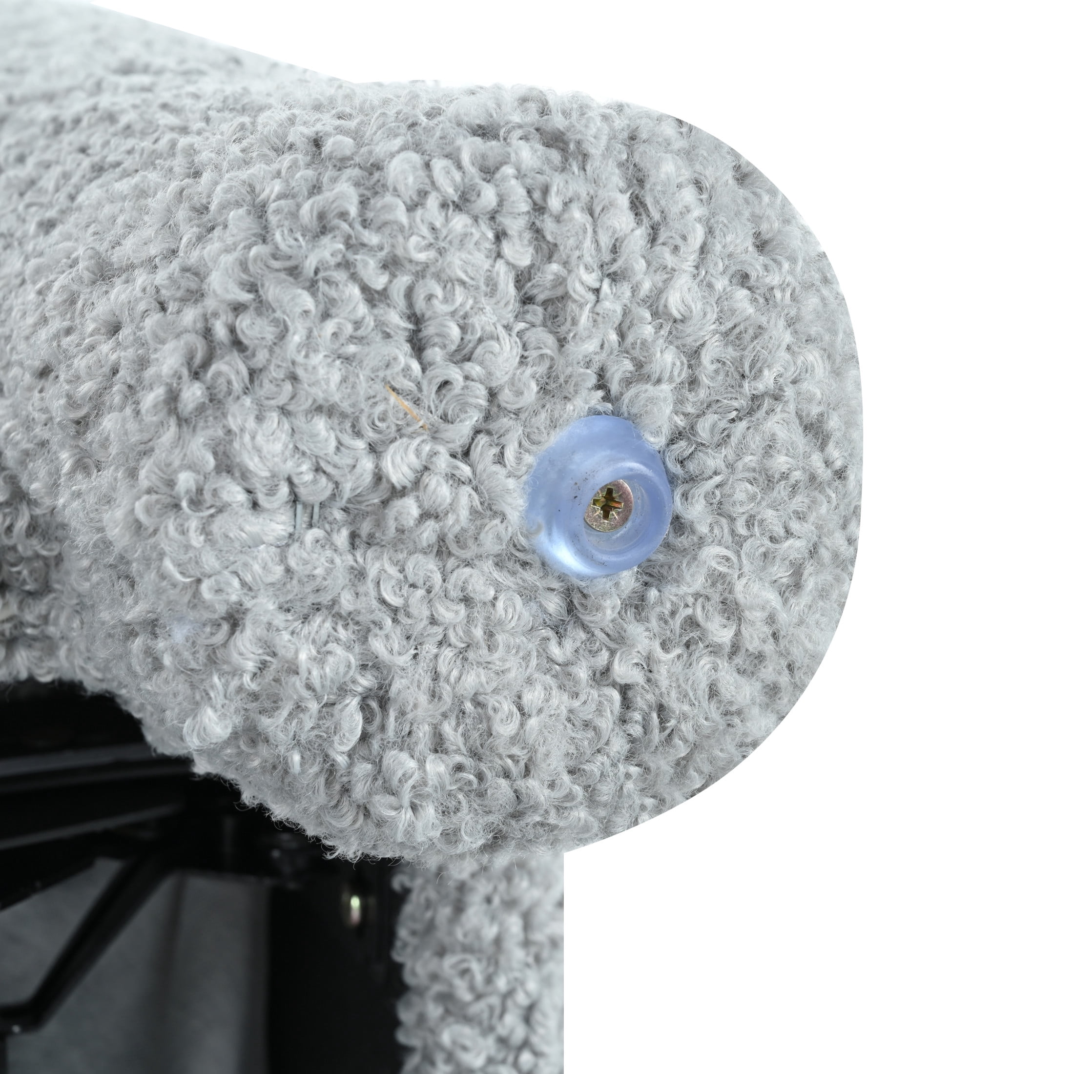 Quillson Modern Upholstered Teddy Fabric Push Back Recliner, Light Grey