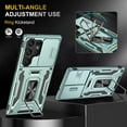 thumbnail image 3 of Case for Samsung Galaxy S24 Ultra Camera Lens Slide Protection Cover with Ring Holder Kickstand, Armor Heavy Duty Military Grade Shockproof PC Rugged Bumper for Samsung Galaxy S24 Ultra,Darkgreen, 3 of 7