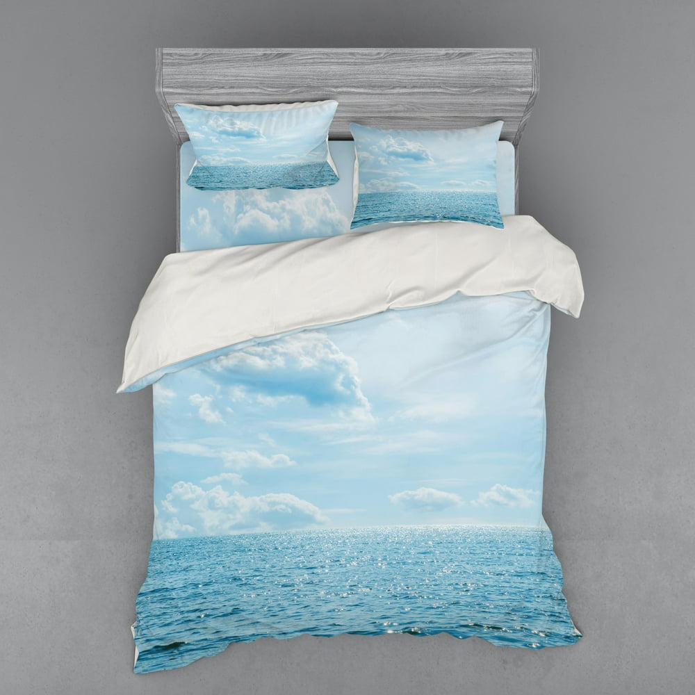 Clouds Duvet Cover Set, Sea and Sky Combined Mixed Each Other Vivid ...
