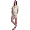 thumbnail image 2 of Moomaya Button Up Pjs For Women Cotton Shorts Shirt Set Notch Collar Sleepwear, 2 of 6