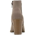 thumbnail image 3 of Sun + Stone Womens Graceyy Microsuede Embossed Ankle Boots, 3 of 3