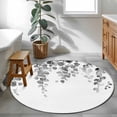 thumbnail image 4 of Grey Eucalyptus Round Area&nbsp;Rug 3.3ft Leaves Pastoral Plants Farmhouse Non-Slip&nbsp;Washable Circle Rugs Soft Felt Indoor Floor Mat for Bedroom Kitchen Living Room Bathroom, 4 of 9