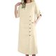 thumbnail image 2 of Largo Vestido de Verano Fluido con Botones, Ropa de Color Sólido, Longitud de Rodilla, Vestido Fluido Suelto para Mujeres con Bolsillos, 2 of 9