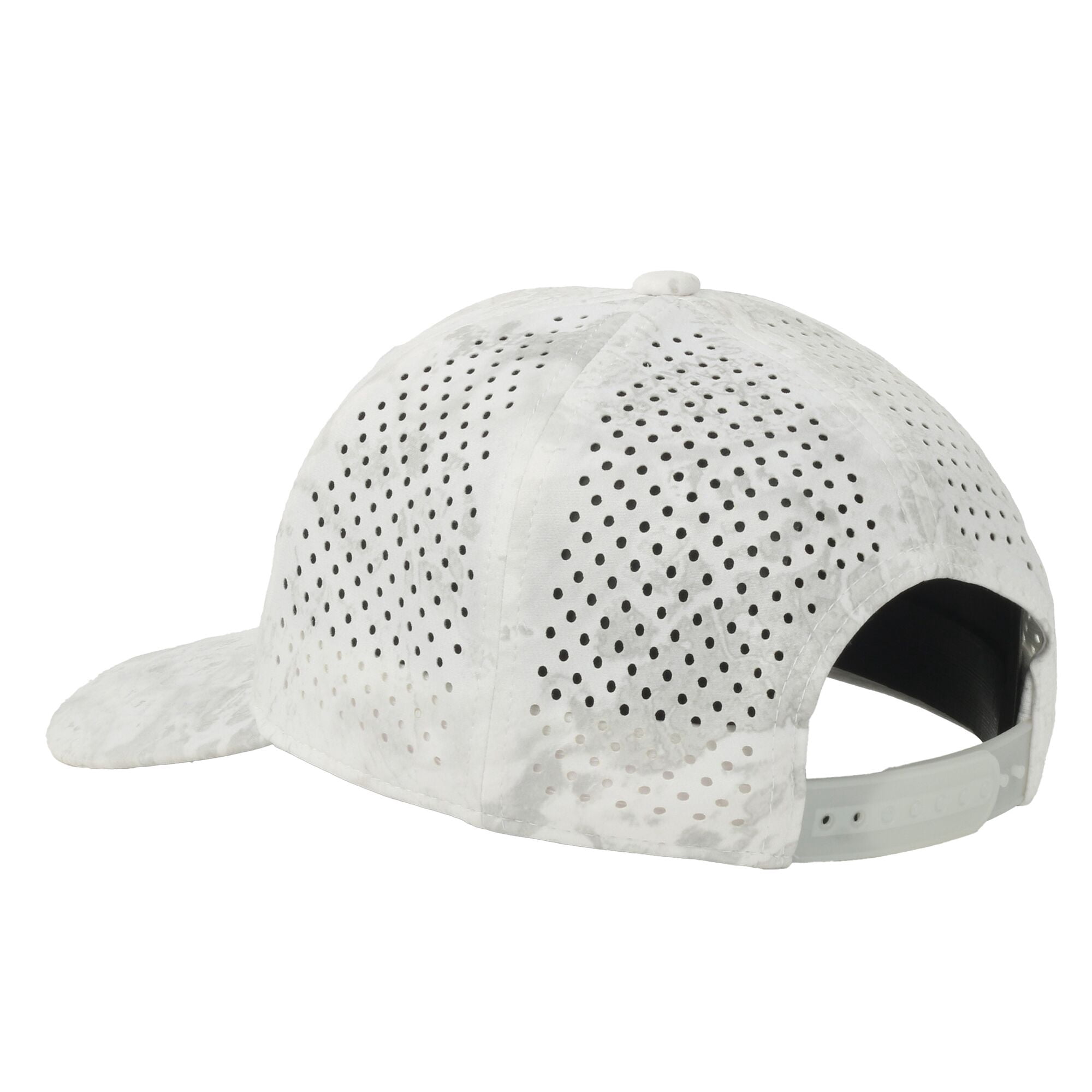 Realtree® Fishing WAV3 White Cap – Full Fabric with Scout Patch, Snapback, One Size
