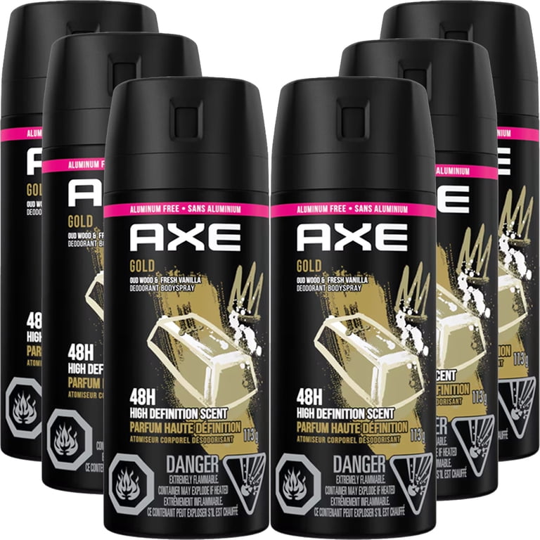 AXE GOLD ウッドバニラの香り5本セット【バラ売りok】 Axe GOLD WOOD and VANILLA Body Spray Deodorant. 48 HOUR ODOR