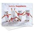thumbnail image 5 of Marshmallow Snowmen Holiday Card Pack / 25 Seasonal Greeting Cards Including Envelopes / Whimsical Winter Happiness Food Design And Joyful Wishes Note, 5 of 9
