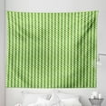 thumbnail image 1 of Abstract Tapestry, Retro Style Little Circles with Stripes on Dotted Background, Fabric Wall Hanging Decor for Bedroom Living Room Dorm, 5 Sizes, Lime Green Fern Green, by Ambesonne, 1 of 1