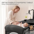 thumbnail image 2 of 5 in 1  Pack and Play, Easy Folding Portable Playards,  Baby Bassinet Bedside Crib with Mattress, Diaper Changer and Music Mobile, 2 of 8