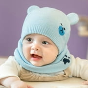 Cute Baby Newborn Winter Knit Wool Beanie Hat Neckerchief Ski Cap For Boy Girl