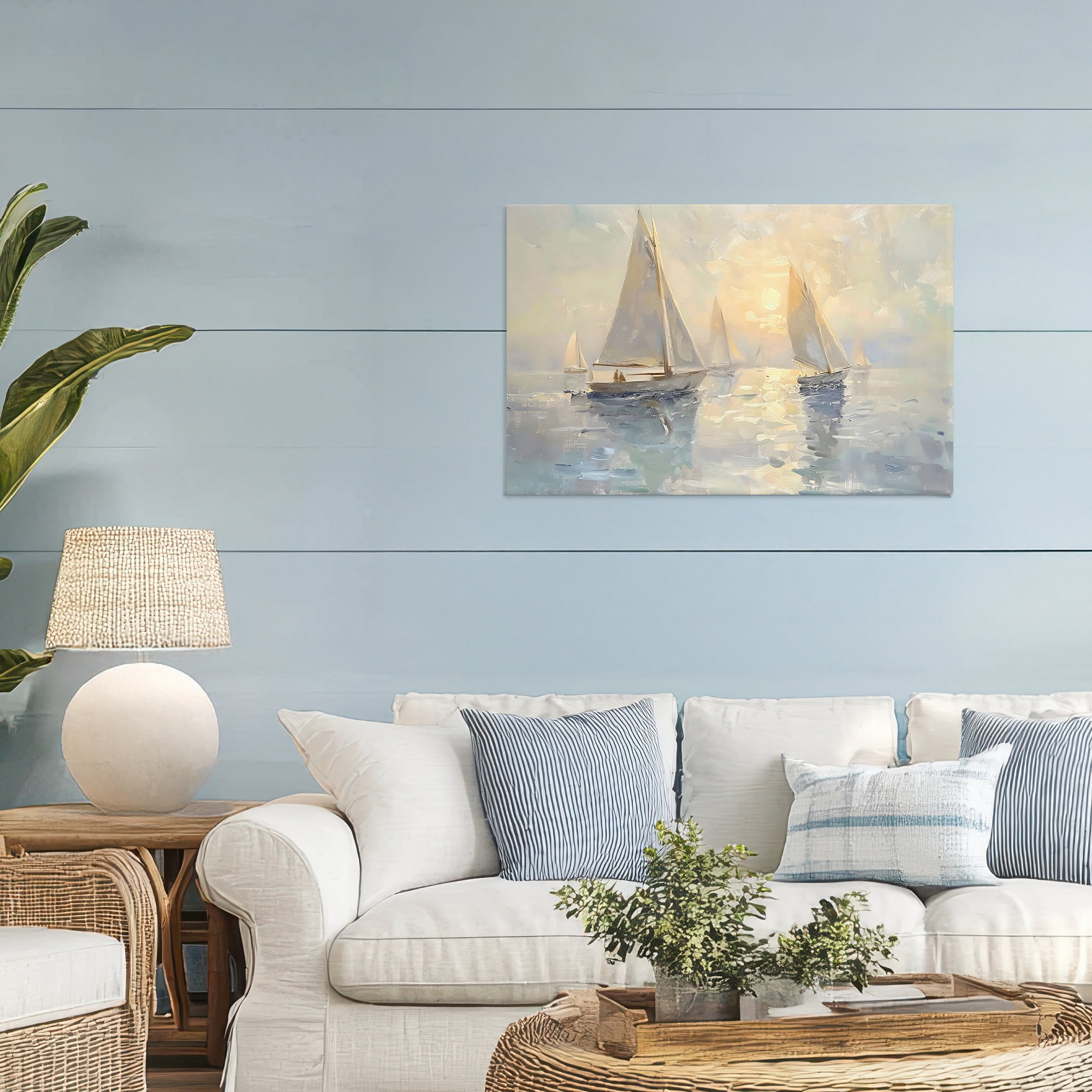 Stupell Industries Sunset Sailboats Glow Canvas Wall Art, design by Creative Studio