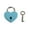 Blue, variant on Suitcase Lock with Key, Heart Shape Metal Padlocks Luggage Padlocks Multicolor Small Padlock Keyed Padlock for School Gym