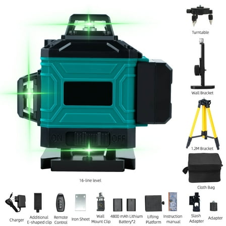 Eastbuy 16 Lines Green Beam Self-Leveling 360° Laser Level US1