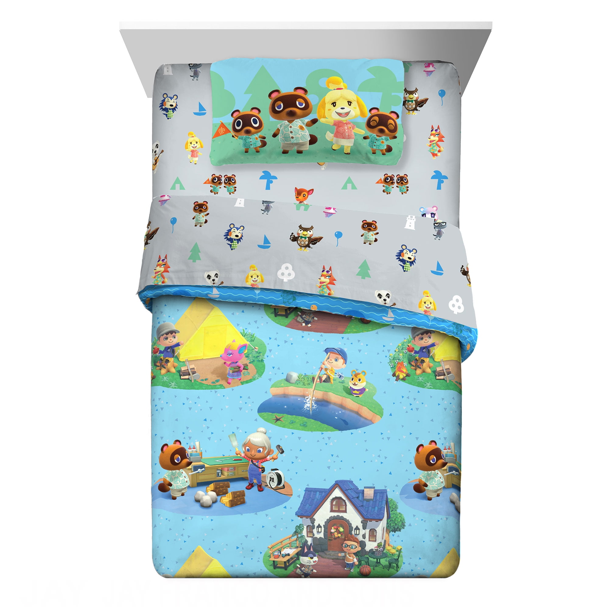 Animal Crossing Kids Twin Bed in a Bag, Gaming Bedding, Comforter