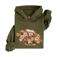 thumbnail image 3 of Floral Football Hoodie for Women & Teen Girls Boho Game Day Sweatshirt, Army Green Hoodie, XL, 3 of 8