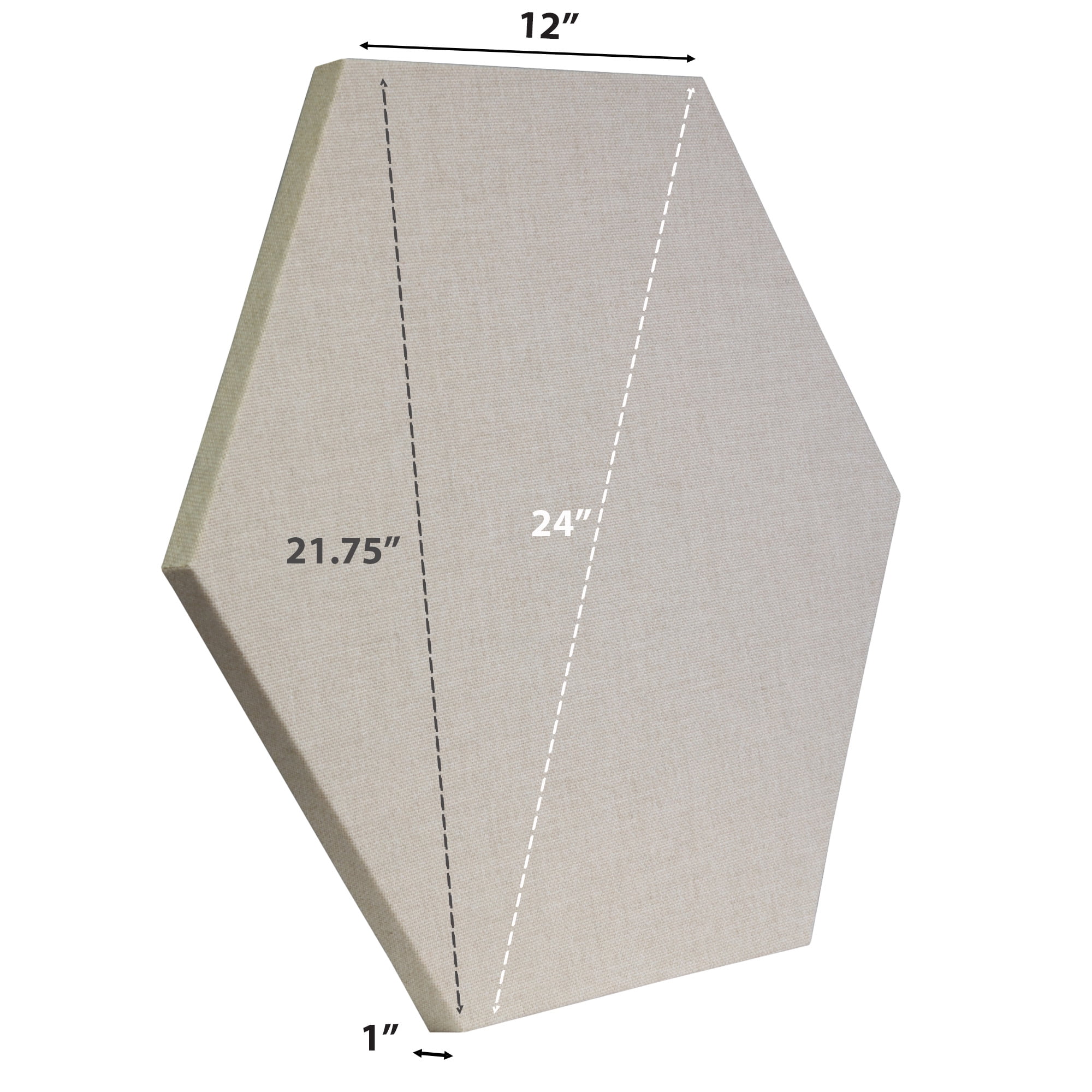 ATS Acoustics Hexagon Fire Rated Sound Absorbing Acoustic Panel 24" x 1" (Cream)