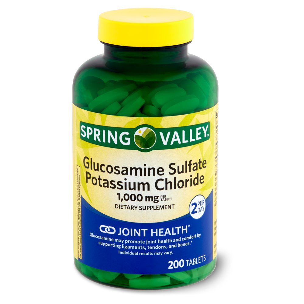Spring Valley Glucosamine Sulfate Potassium Chloride Dietary Supplement, 1,000 mg, 200 count